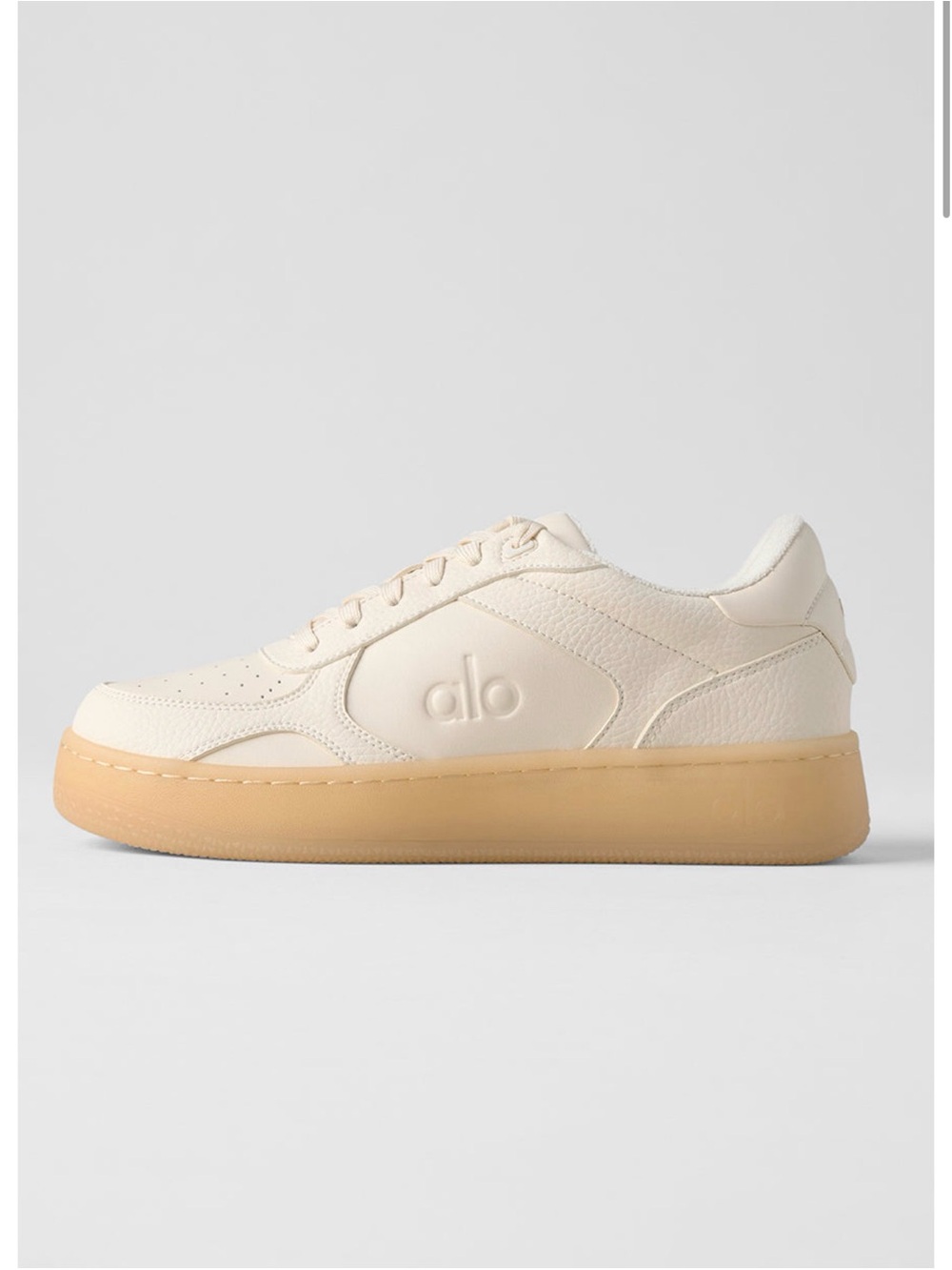 ALO Yoga Cream Leather Sneaker NWB